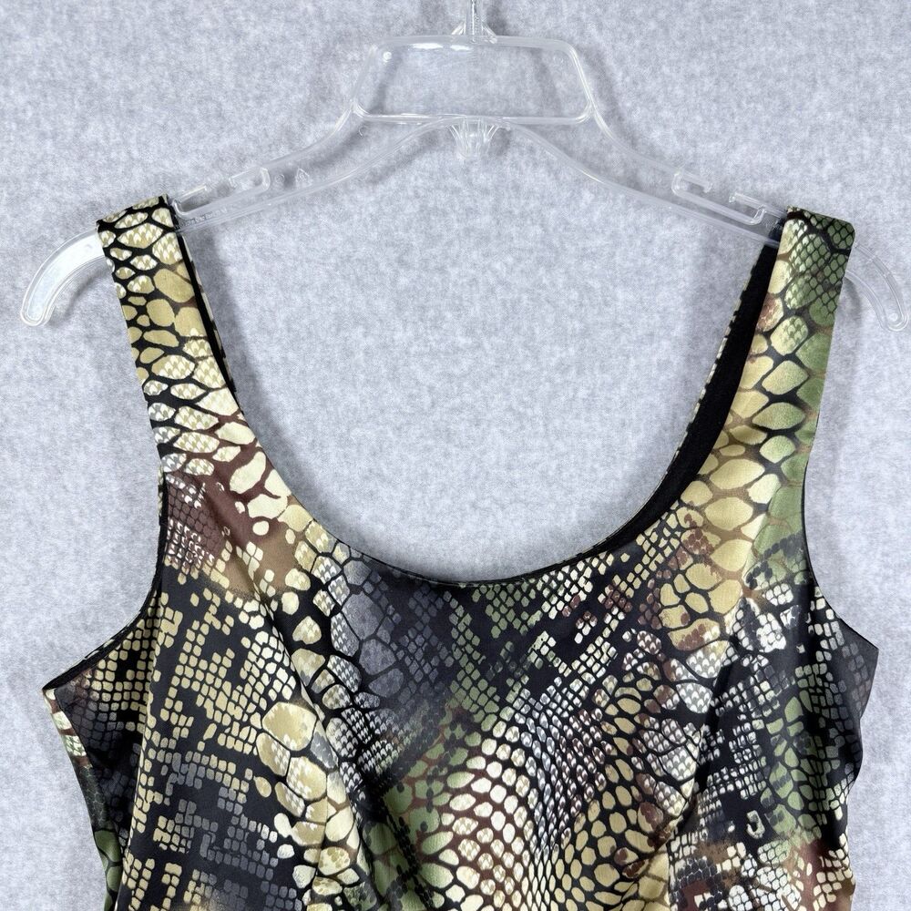 Cato Snake Skin Dress Womens Sz Med Brown Green With Belt Stretch - Picture 4 of 13